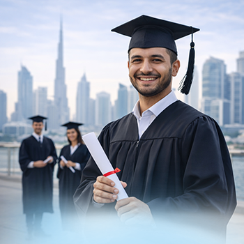 Outstanding student and graduate illustration for the UAE Golden Visa qualification